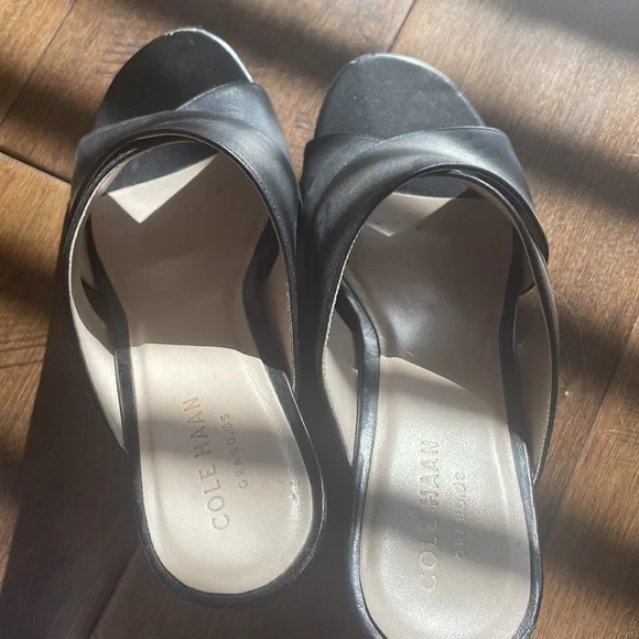 Cole Naan heeled sandals black size 5 1/2 - Picture 2 of 3